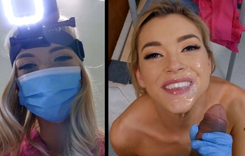 Постер к видео: Обаятельная стоматолог благодарна своему боссу за пасту для блестящей улыбки.