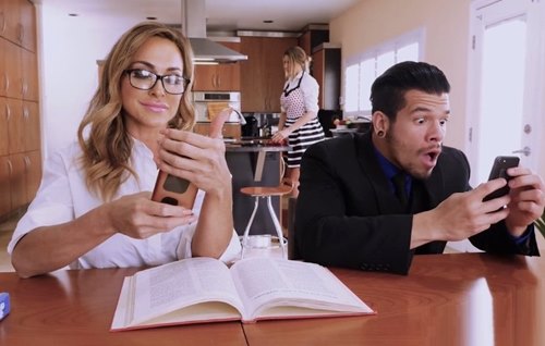 Постер к видео: Заценил фото красивых трусиков подруги его жены и выебал её у жены за спиной.