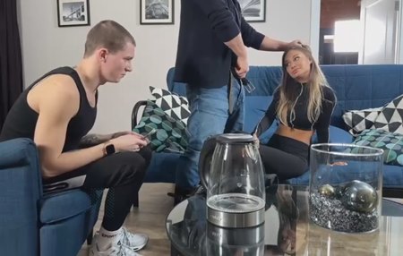 Постер к видео: Отберут последний чайник за долги, или простят и выебут девушку с куколдом.