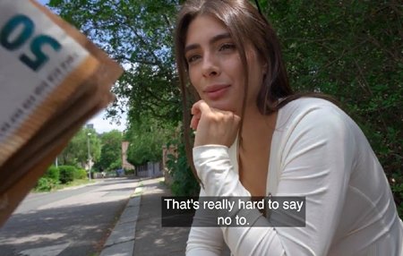 Постер к видео: Тяжело ответить нет когда дают столько денег просто за сиськи, а еще и классно трахнут в киску.