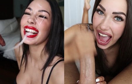 Постер к видео: Смачная нарезка минетов с камшотами и облизыванием спермы.