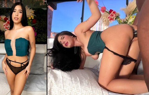 Постер к видео: Здоровенный африканец брутально рвёт попку миловидной мулатке.